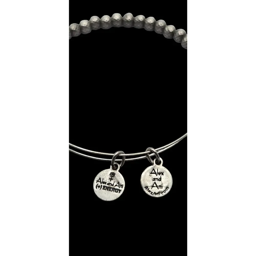 Alex and Ani Beaded Silver-Tone Energy Charm Bracelet - Picture 5 of 9